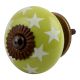 Lime Green Star Ceramic Drawer Knob